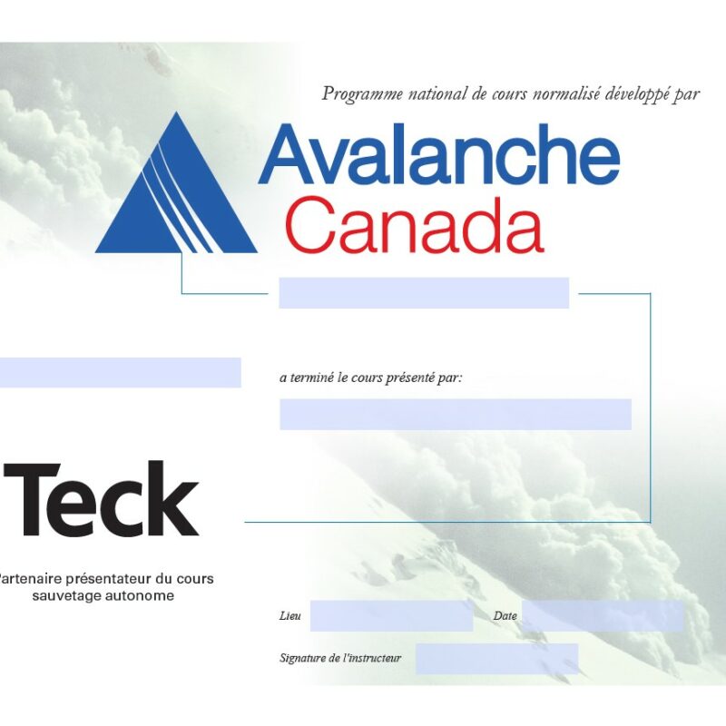 Fournisseur - Certificat Gestion en terrain avalancheux FR