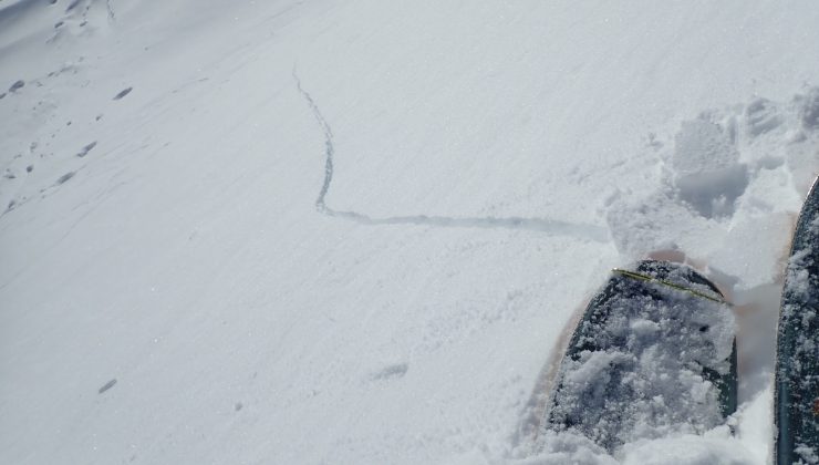 Les bruits sourds (le bruit que fait la neige lorsqu'elle s'effondre) et les fissures indiquent que l'état du manteau neigeux est propice au déclenchement d'une avalanche, à condition que la pente soit suffisamment raide et que le terrain soit dégagé. Les fissures indiquent la présence d'une plaque de neige, et les pentes raides situées à proximité sont susceptibles de déclencher des avalanches et doivent donc être évitées.